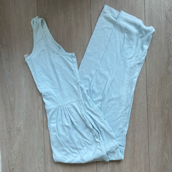 Vintage Buttoned Cotton Romper - Baby Blue - Picture 2 of 5